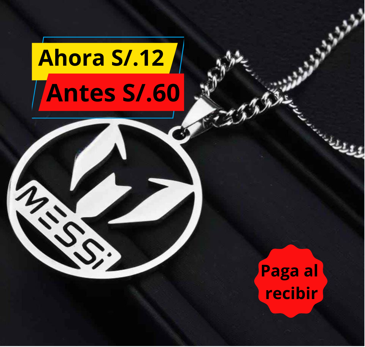 Collar Messi y CR7 a 12 soles (LIQUIDACION) ⚽🏆 Acero Inoxidable