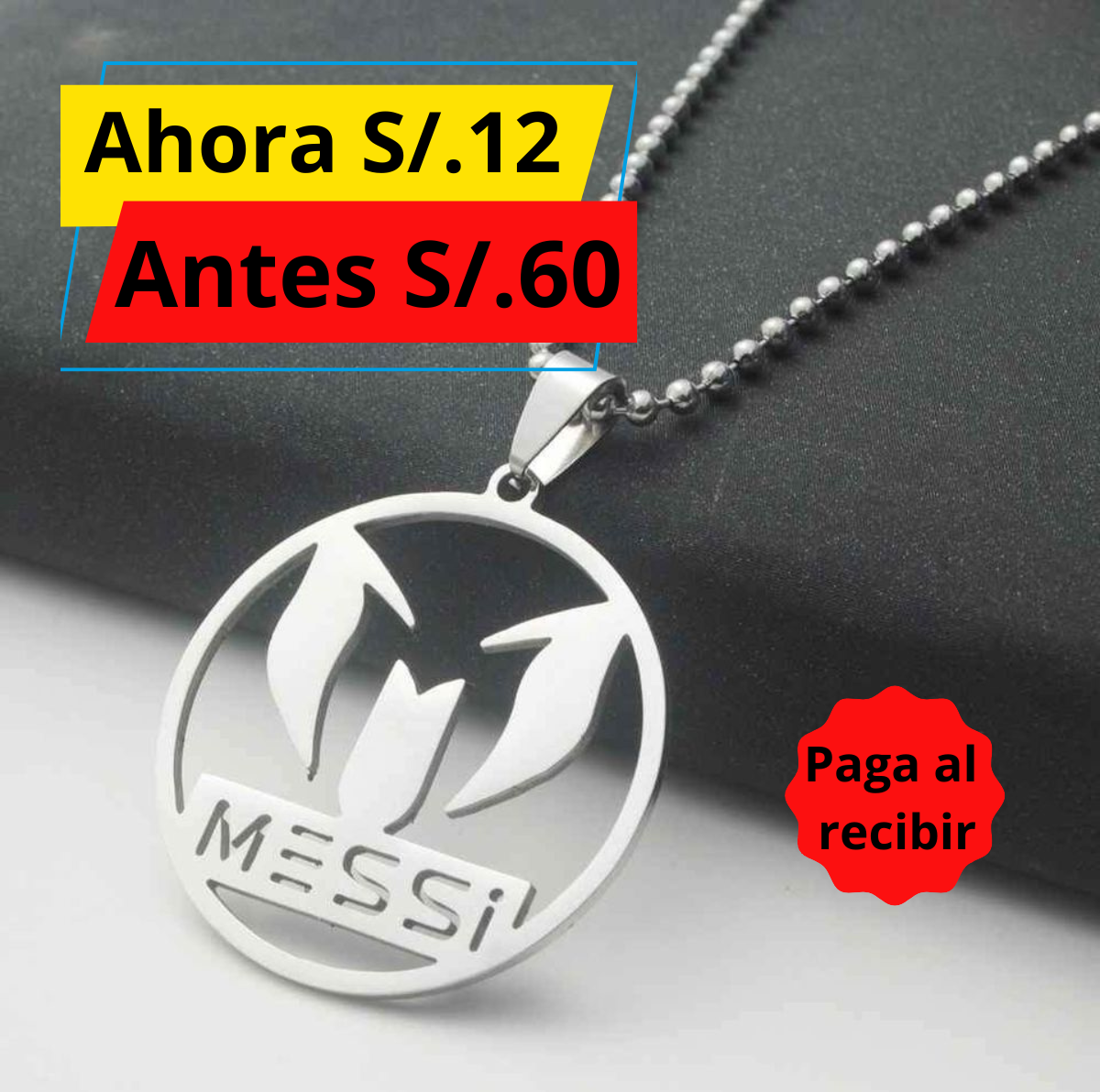 Collar Messi y CR7 a 12 soles (LIQUIDACION) ⚽🏆 Acero Inoxidable