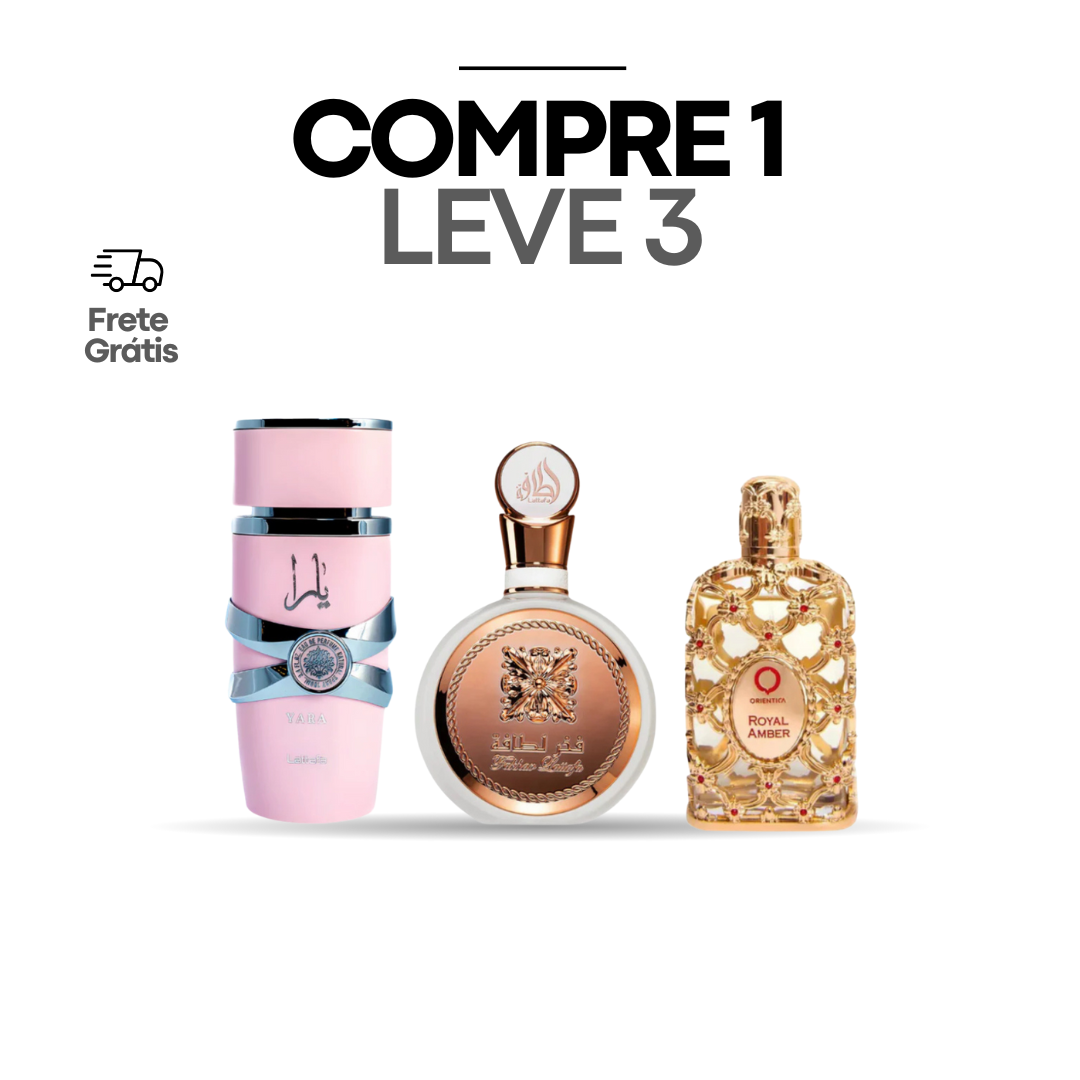 PROMOÇÃO COMPRE 1 LEVE 3 - Lattafa Yara, Fakhar e Royal Amber - Oferta De Black Friday  - 100ml Cada