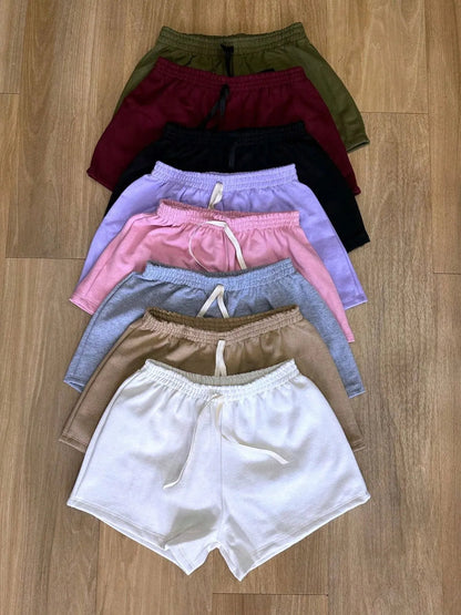 (KIT COM 6)  Shortinhos Moletinho 100% Algodão Cintura Alta | OFERTA INVERNO