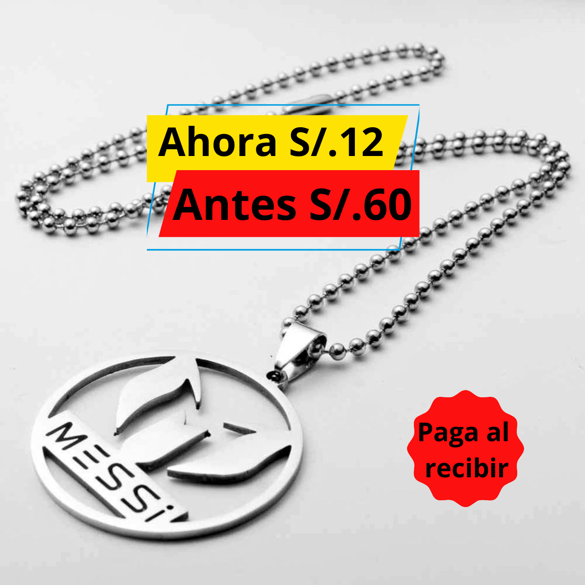 Collar Messi y CR7 a 12 soles (LIQUIDACION) ⚽🏆 Acero Inoxidable