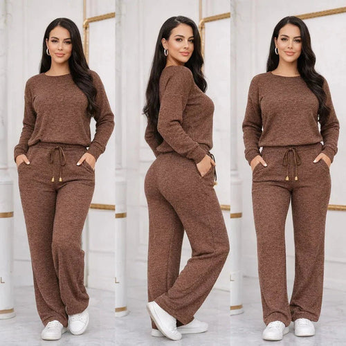 Conjunto Tricot Elegância Premium (Blusa + Calça) | Coleção Inverno