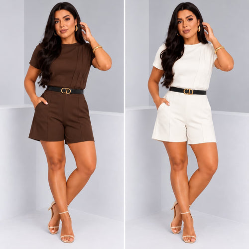 (KIT COM 2) Conjunto Feminino Antonella  Blusa + Bermuda | PROMOÇÃO DE PRÉ VERÃO 2026