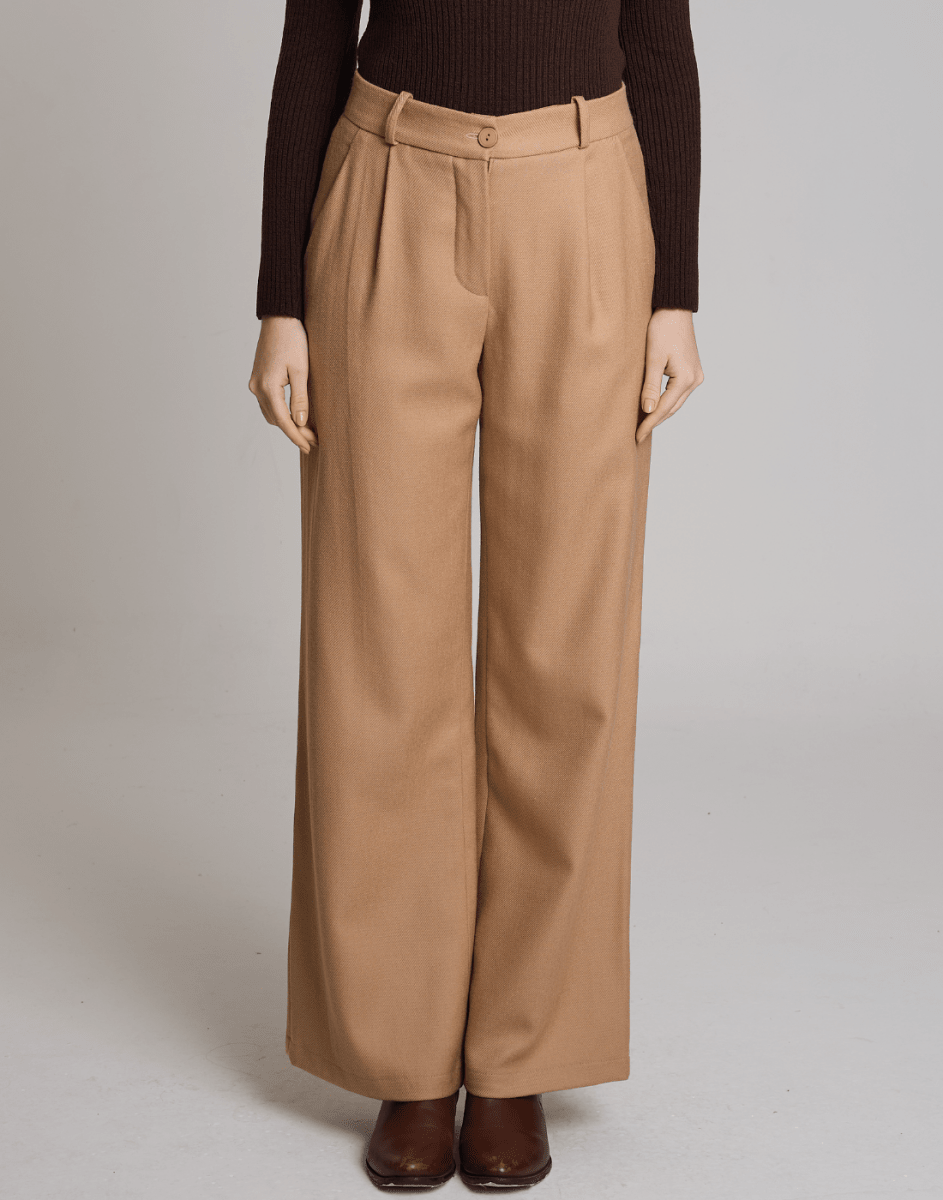 Calça Lã Natural Giada Bege Bloom - Tricote Modas