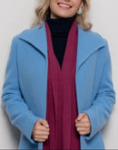 Casaco Lã com Faixa Alba Azul Claro - Tricote Modas