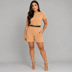 Conjunto Feminino Antonella Blusa + Bermuda | PROMOÇÃO DE PRÉ VERÃO 2026 - BEGE - P