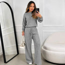 Conjunto Feminino Canelado em Tricot (Blusa + Calça) | PROMOÇÃO DE INVERNO