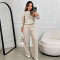 Conjunto Feminino Canelado em Tricot (Blusa + Calça) | PROMOÇÃO DE INVERNO