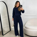 Conjunto Feminino Canelado em Tricot (Blusa + Calça) | PROMOÇÃO DE INVERNO