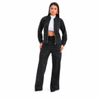 Mirella Modas Conjunto Patrícia Malha Ribana — Jaqueta + Calça