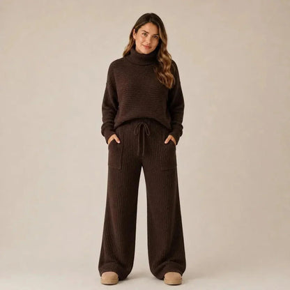 Conjunto Tatiana de Tricot Mousse (Blusa Gola Alta + Calça)