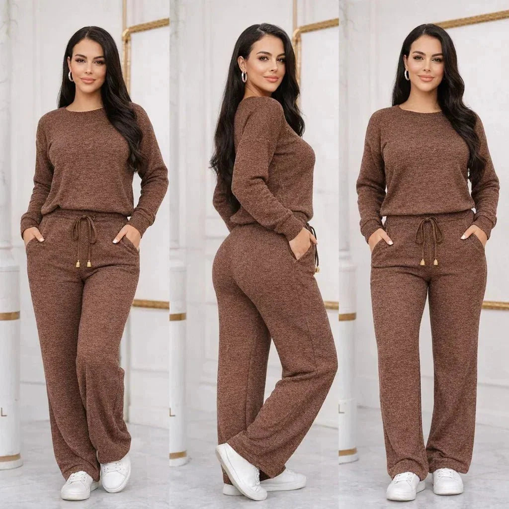 Conjunto Tricot Elegância Premium (Blusa + Calça) | Coleção Inverno