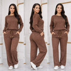 Mirella Modas Conjunto Tricot Elegância Premium (Blusa + Calça) | QUEIMA DE ESTOQUE