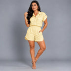 Conjunto Feminino Sofia Blusa + Bermuda em Linho Premium | PROMOÇÃO DE PRÉ VERÃO 2026