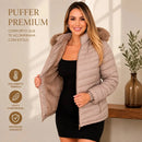 Jaqueta Puffer Peluciada Feminina | Promoção de Inverno