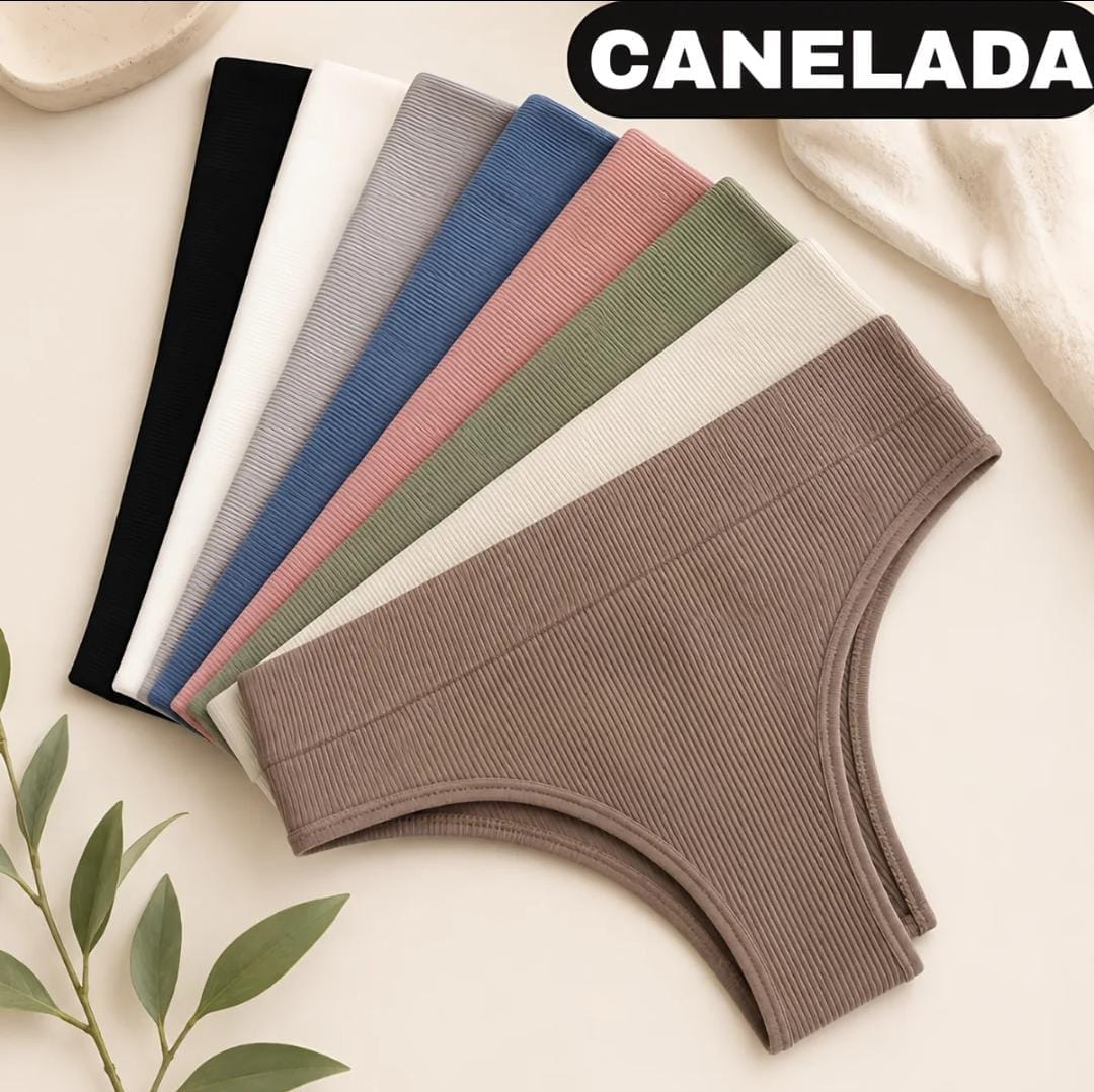 Mirella Modas (KIT COM 10) Calcinhas em  100% Algodão Canelado Premium - Confort