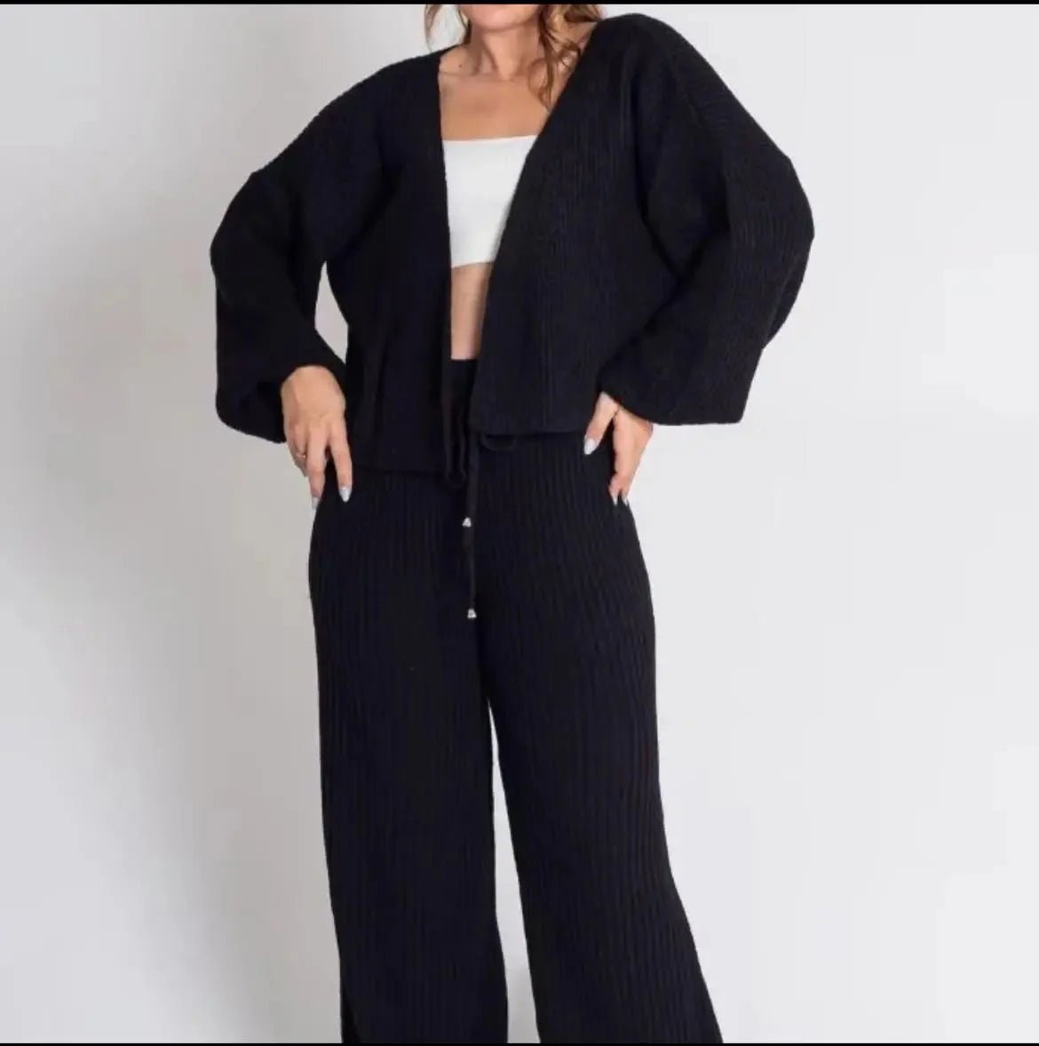 (KIT COM 2) Conjuntinho Julie Trico Premium (Blusa + Calça) | OFERTA DE OUTONO/INVERNO - Tricote Modas