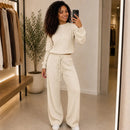 Kit com 3 Conjunto Canelado em Tricot Paty [LIQUIDAÇÃO DE INVERNO]