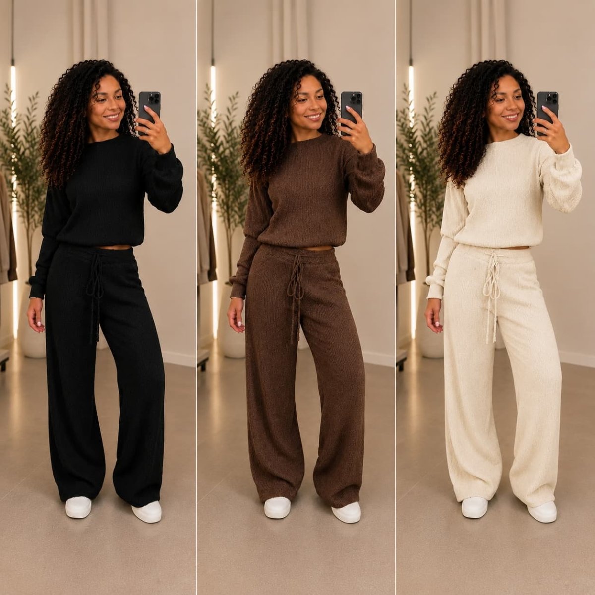 Kit com 2 Conjuntos Tricot Fio Mousse [LIQUIDAÇÃO DE INVERNO]