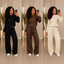 Kit com 3 Conjunto Canelado em Tricot Paty [LIQUIDAÇÃO DE INVERNO]