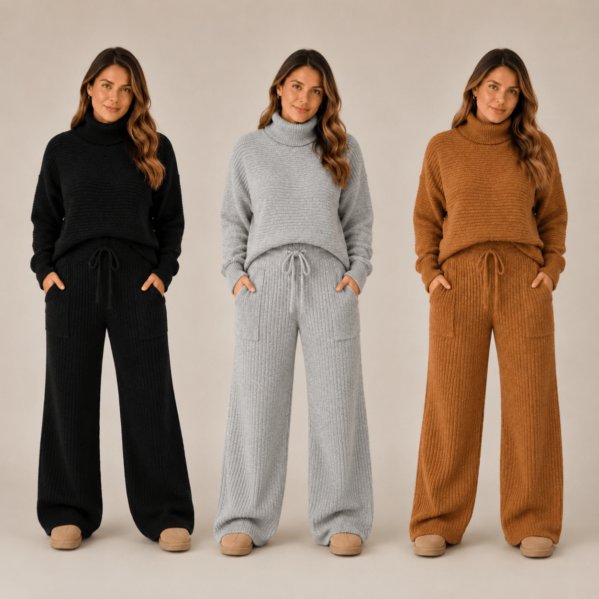 (KIT COM 3) Conjunto Tatiana de Tricot Mousse [LIQUIDAÇÃO DE INVERNO] - Tricote Modas