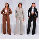Kit com 3 Conjuntos Feminino em Malha Ribana com Zíper - [OFERTA DE INVERNO]