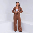 Conjunto Feminino em Malha Ribana com Zíper — Modelagem que Valoriza Sem Marcar o Corpo
