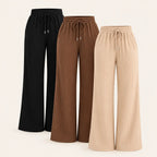 (KIT COM 3) Calça Pantalona com Bolso - Tecido Canelado Premium | ESQUENTA BLACK FRIDAY