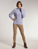 Legging Tricot Invernada Stripe Bege Bruma - Tricote Modas