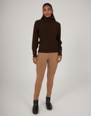 Legging Tricot Invernada Stripe Bege Bruma - Tricote Modas