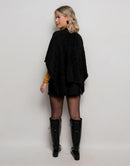 Poncho Voyageur Preto - Tricote Modas