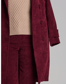 Trench Coat Veludo Cotelê Vinho - Tricote Modas