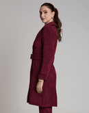 Trench Coat Veludo Cotelê Vinho - Tricote Modas