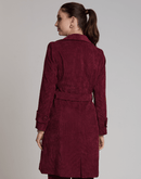 Trench Coat Veludo Cotelê Vinho - Tricote Modas